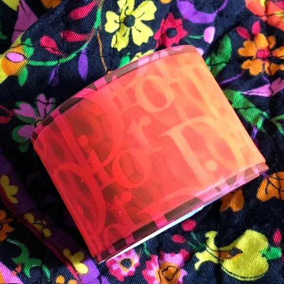 DIOR Neon Orange Slap bracelet 3D reflective Y2K - Picture 3 of 7